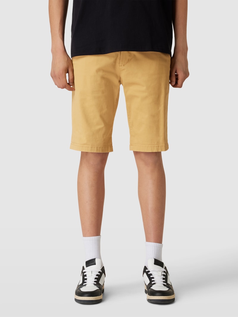 Slim Fit Chino-Shorts mit Eingrifftaschen in cognac