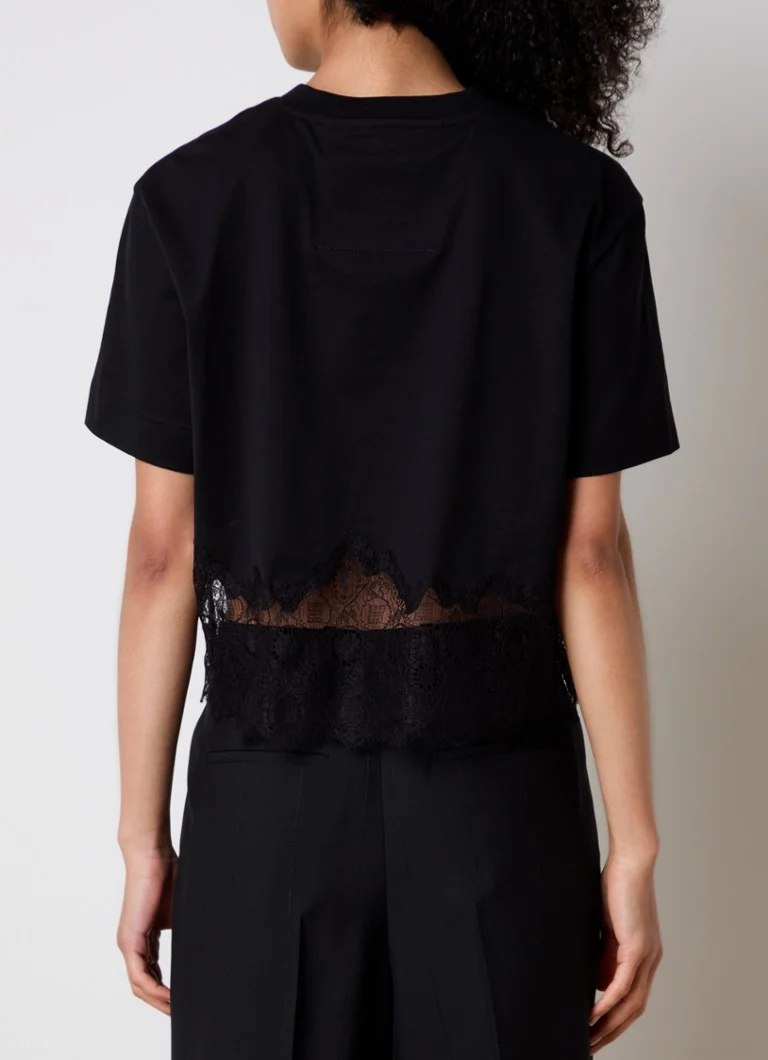 Κοντό μπλουζάκι Givenchy με λεπτομέρειες από δαντέλα