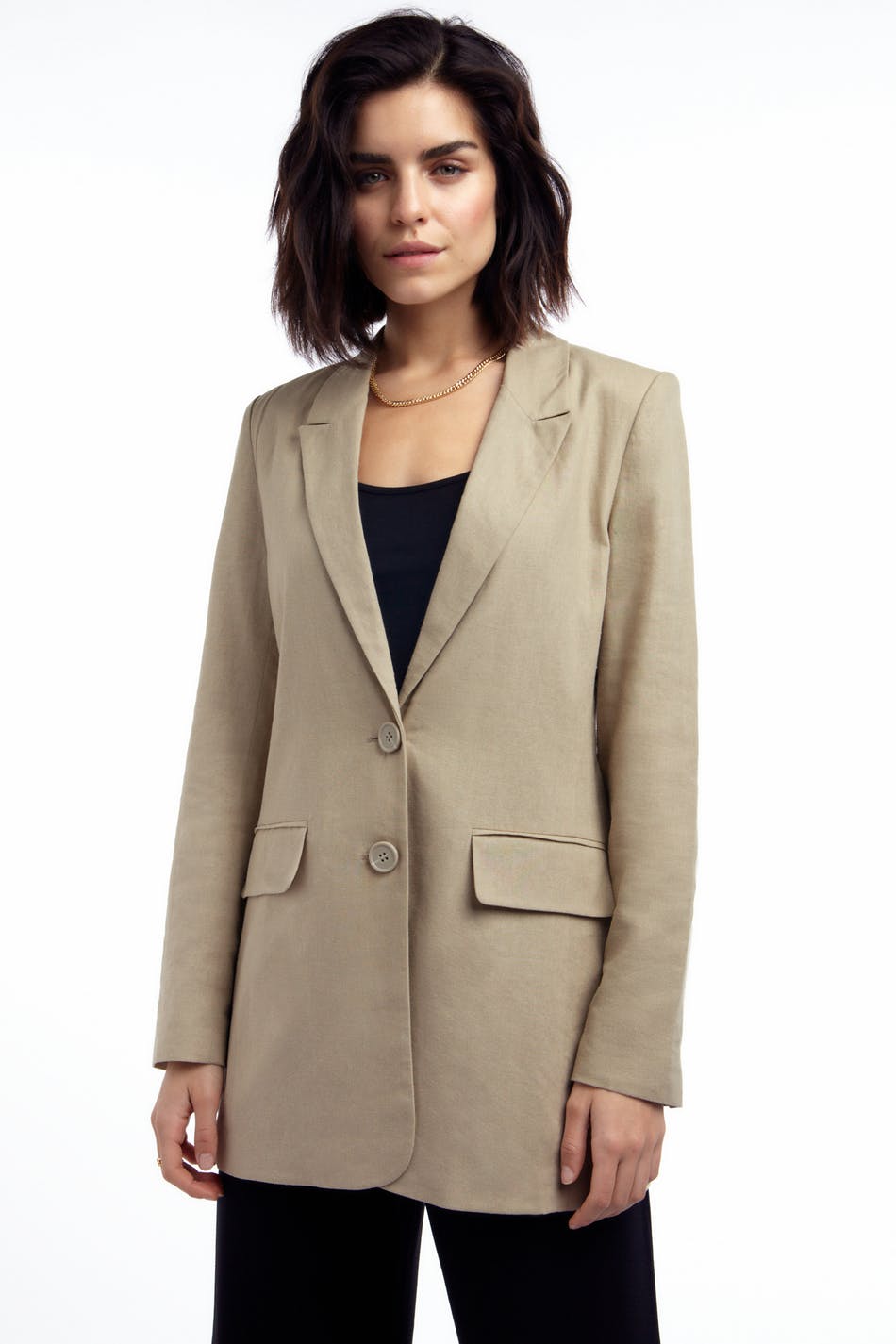 Lisa long linen blazer