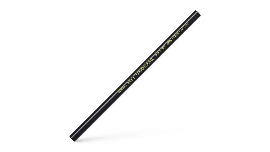 FABER-CASTELL Kohlestift Pitt fettfrei schwarz 3er Set schwarz