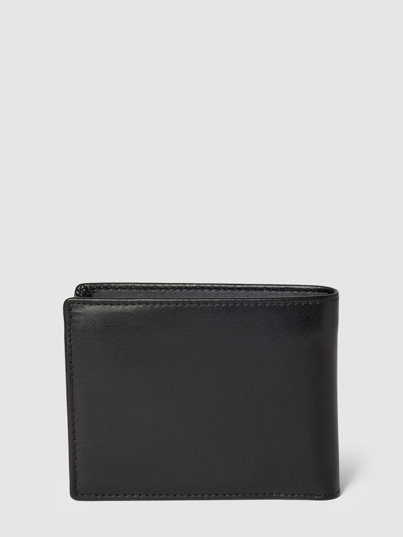 Portemonnaie mit Label-Details Modell 'Romano' in schwarz