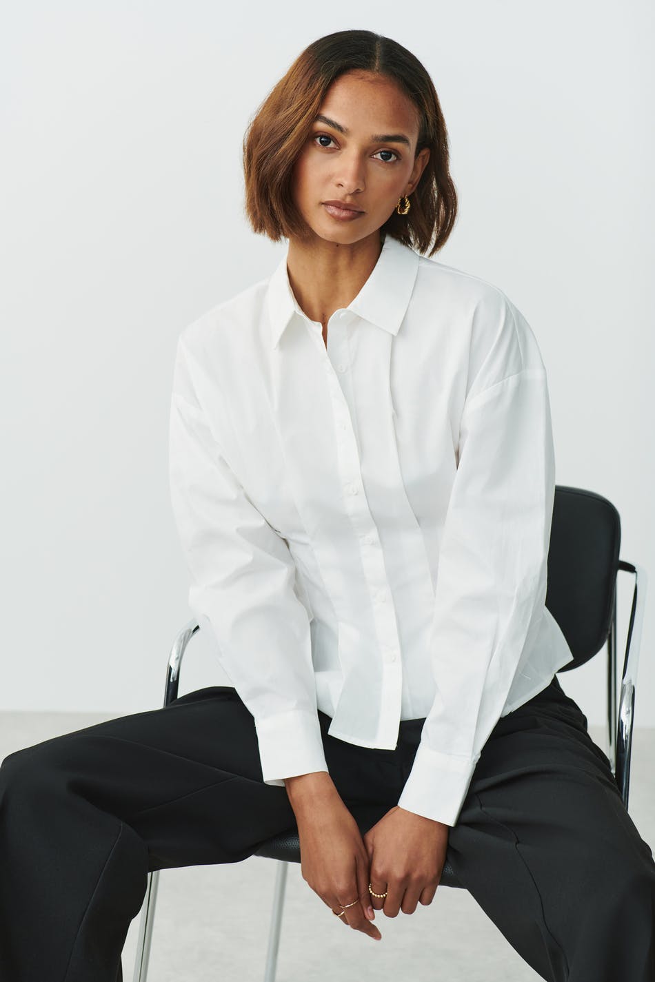 Corset poplin shirt