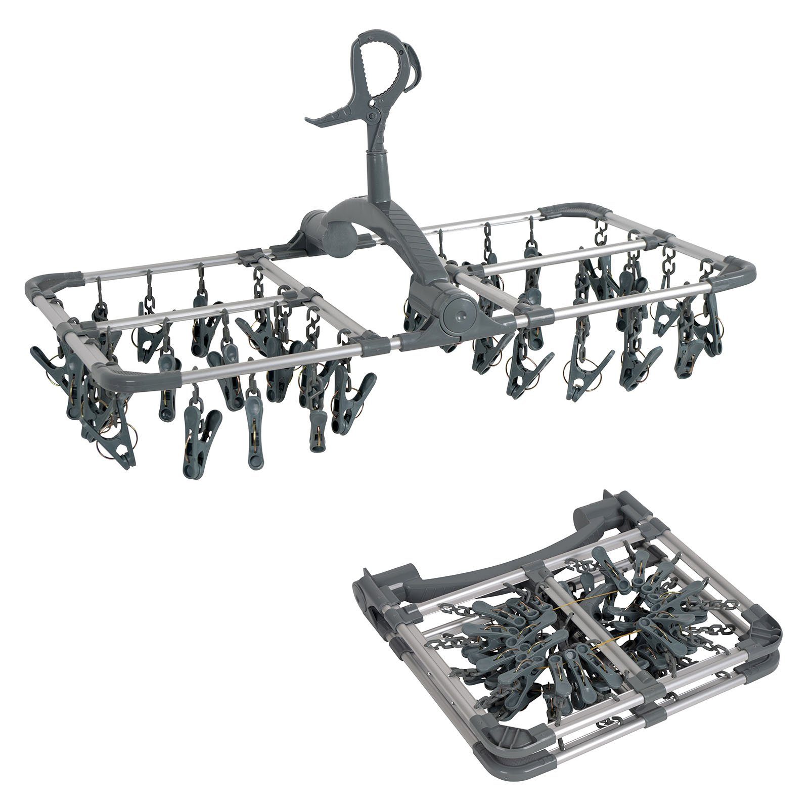 Bo-Camp Wäschespinne Mini Wäschespinne Wäscheständer Wäsche, Leine Trockner Klappbar Camping