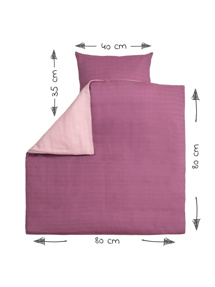 Makian Wende-Bettwäsche Mull 80 x 80 / 35 x 40 cm - Orchidee in rosa,lila günstig kaufen onesize