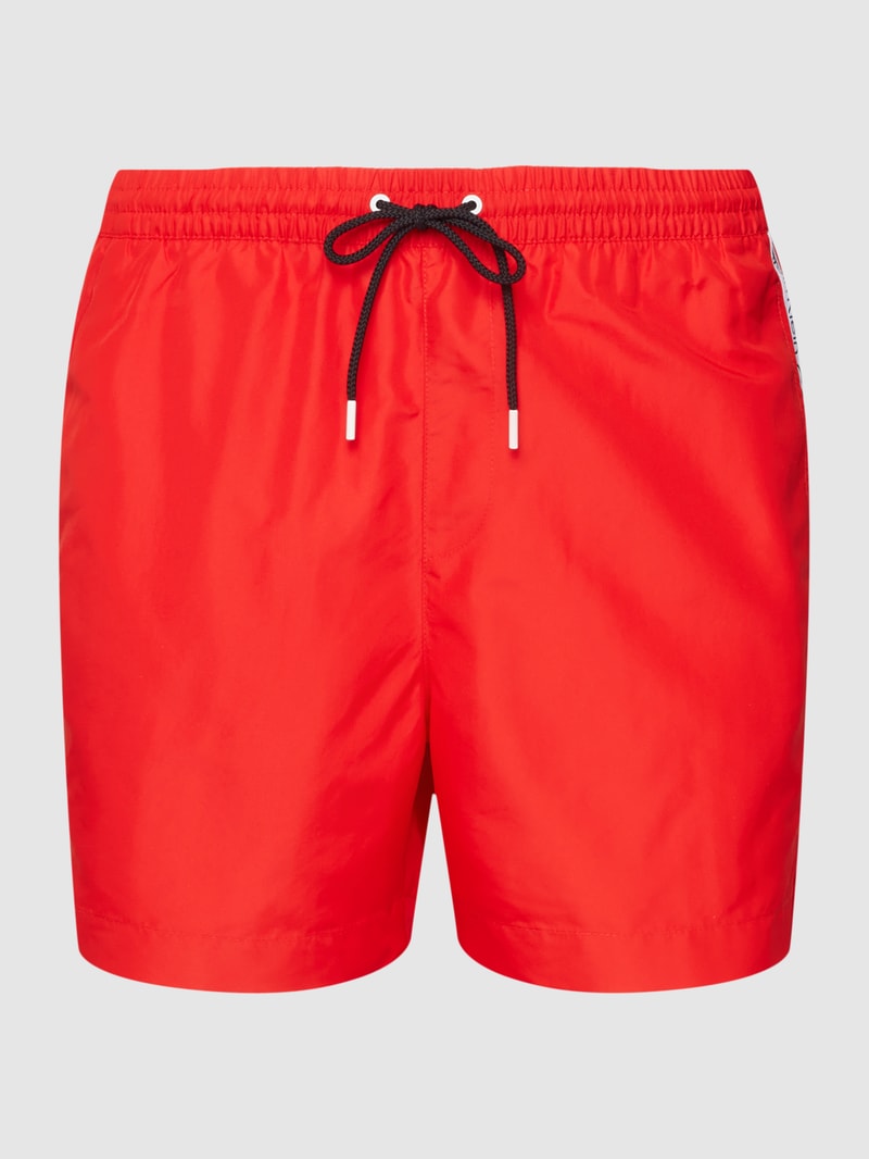Badehose mit Label-Details in rot