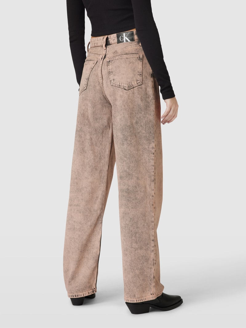 High Waist Jeans im Used-Look Modell 'HIGH RISE' in sand