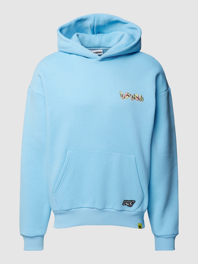 Oversized Hoodie mit Motiv-Print in hellblau
