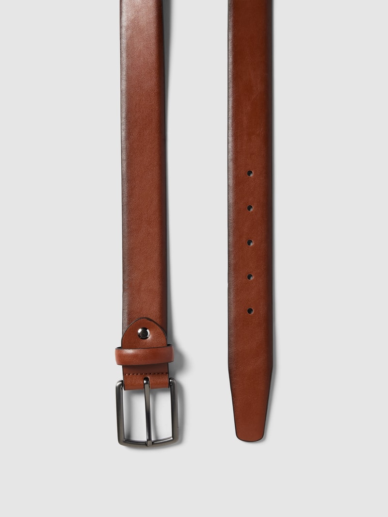 Ledergürtel mit Dornschließe in cognac