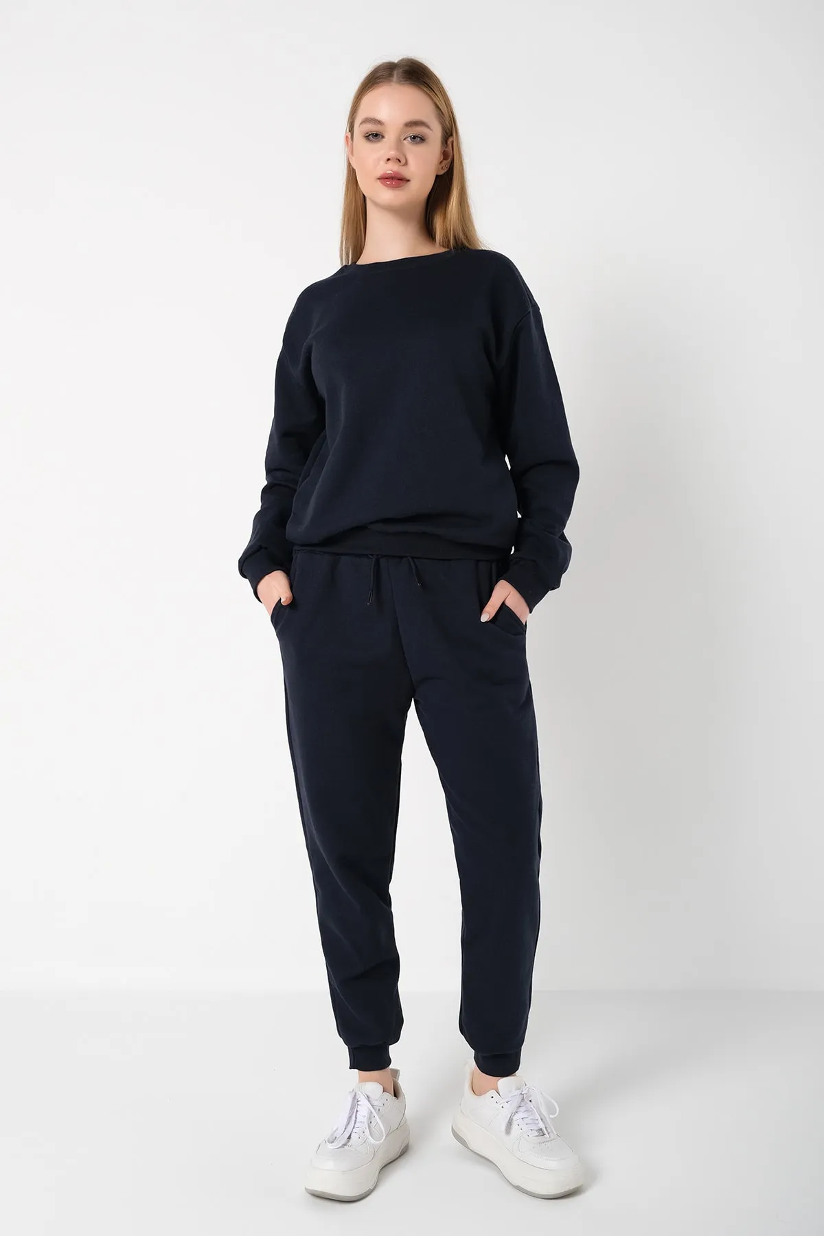 Know  Damen-Pyjama-Set aus marineblauer Baumwolle