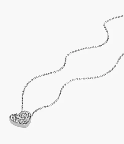 Fossil Kette Sadie Glitz Heart Anhänger Edelstahl