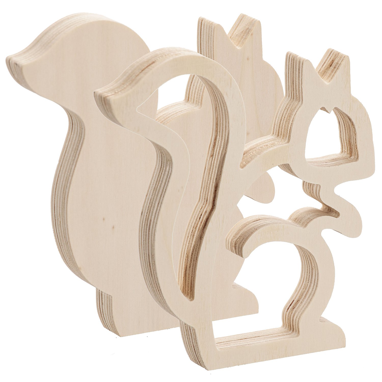 Eichhörnchen aus Holz, 18 cm, 2 Stück