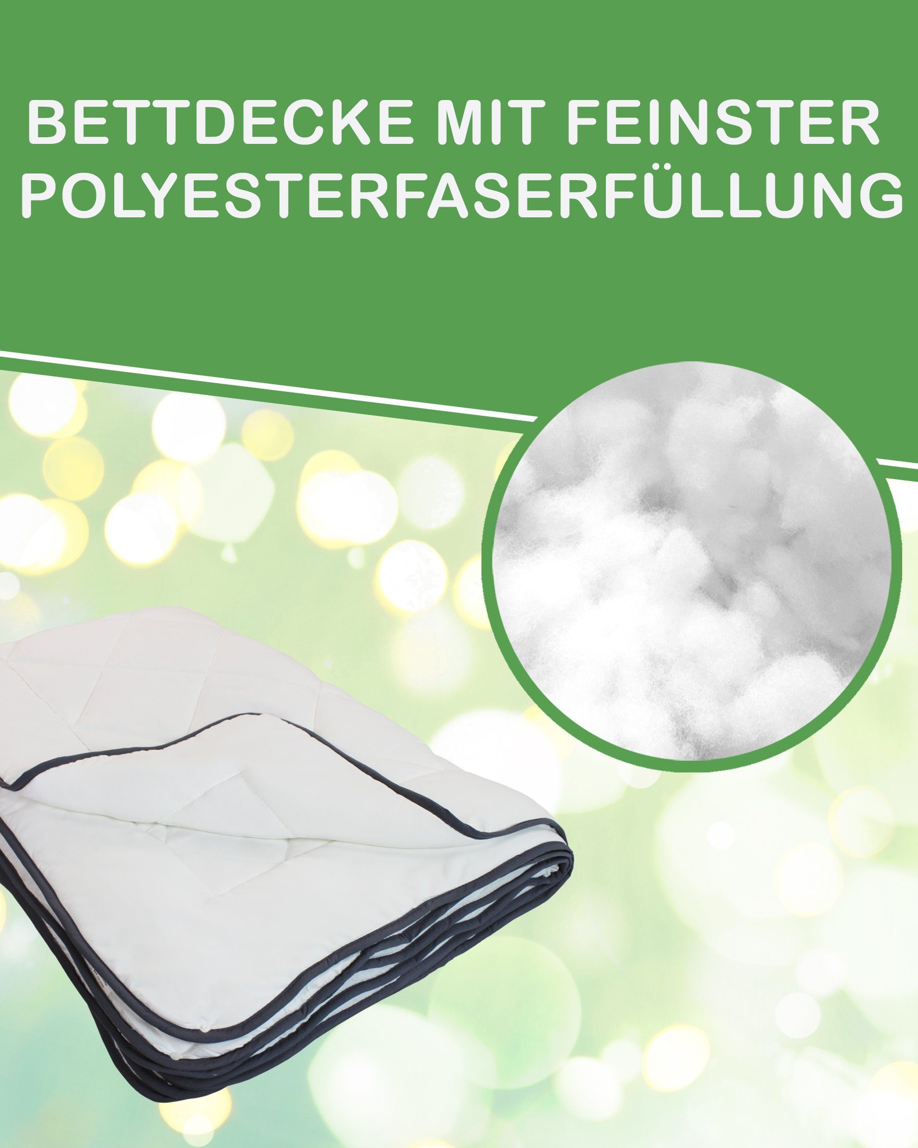 4-Jahreszeitenbett, 4-Jahreszeiten Bettdecke Comfort 135x200 cm Vierjahreszeitendecke, DILUMA, Füllung: 100% Kunstfaser, Bezug: 100% Polyester Mikrofaser, 4-Jahreszeitenbett, Atmungsaktiv, Klimaregulierend, Allergikergeeignet