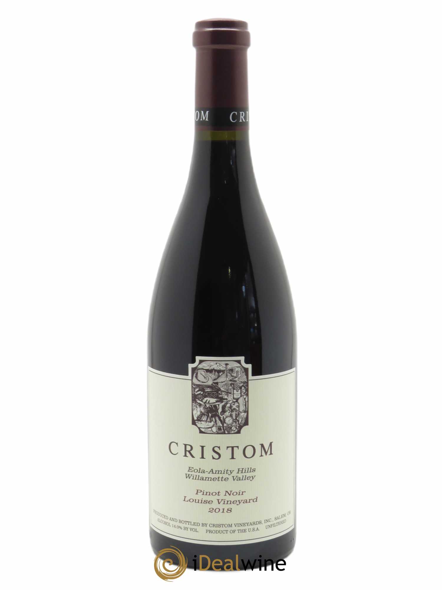 Willamette Valley Louise Vineyard Pinot Noir Cristom Vineyards  2018 - Lot de 1 Bouteille