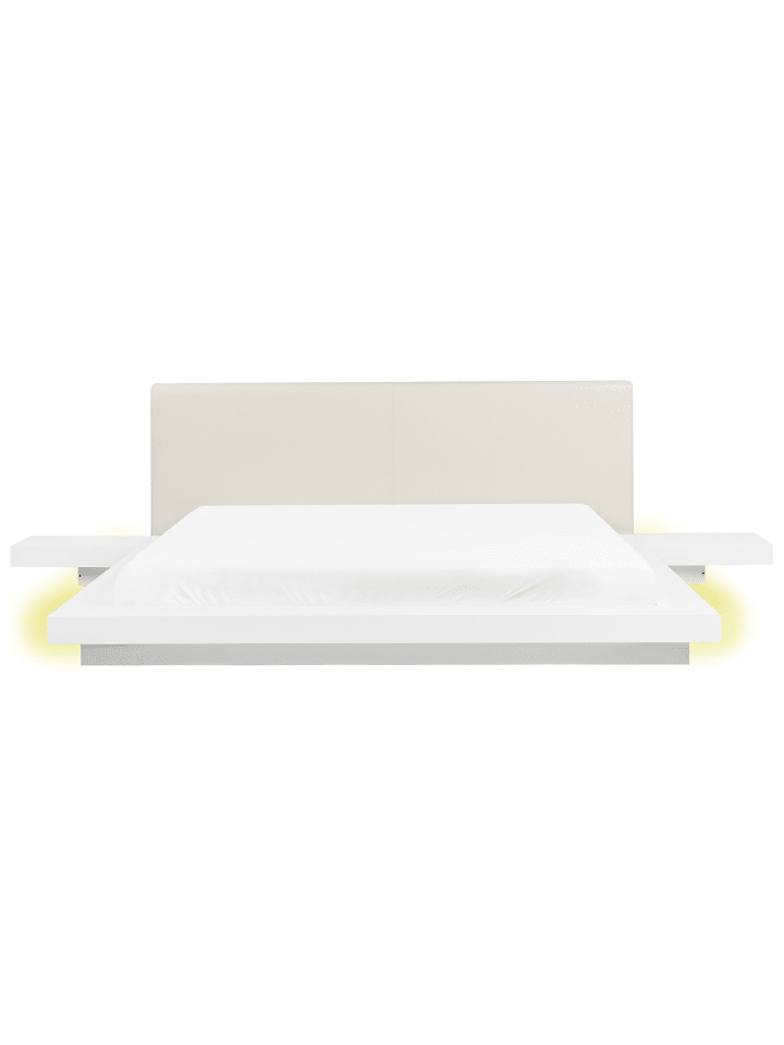 Beliani Doppelbett ZEN in Weiß/Weiß - (W) 328 x (H) 86 x (L) 229 cm günstig kaufen onesize