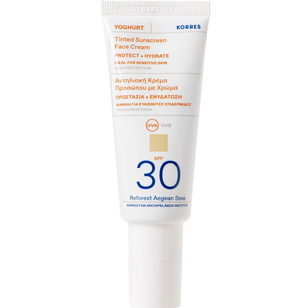 Korres Sonnenschutzcreme YOGHURT Getöntes Sonnencreme-Gel für das Gesicht SPF, 40 ml