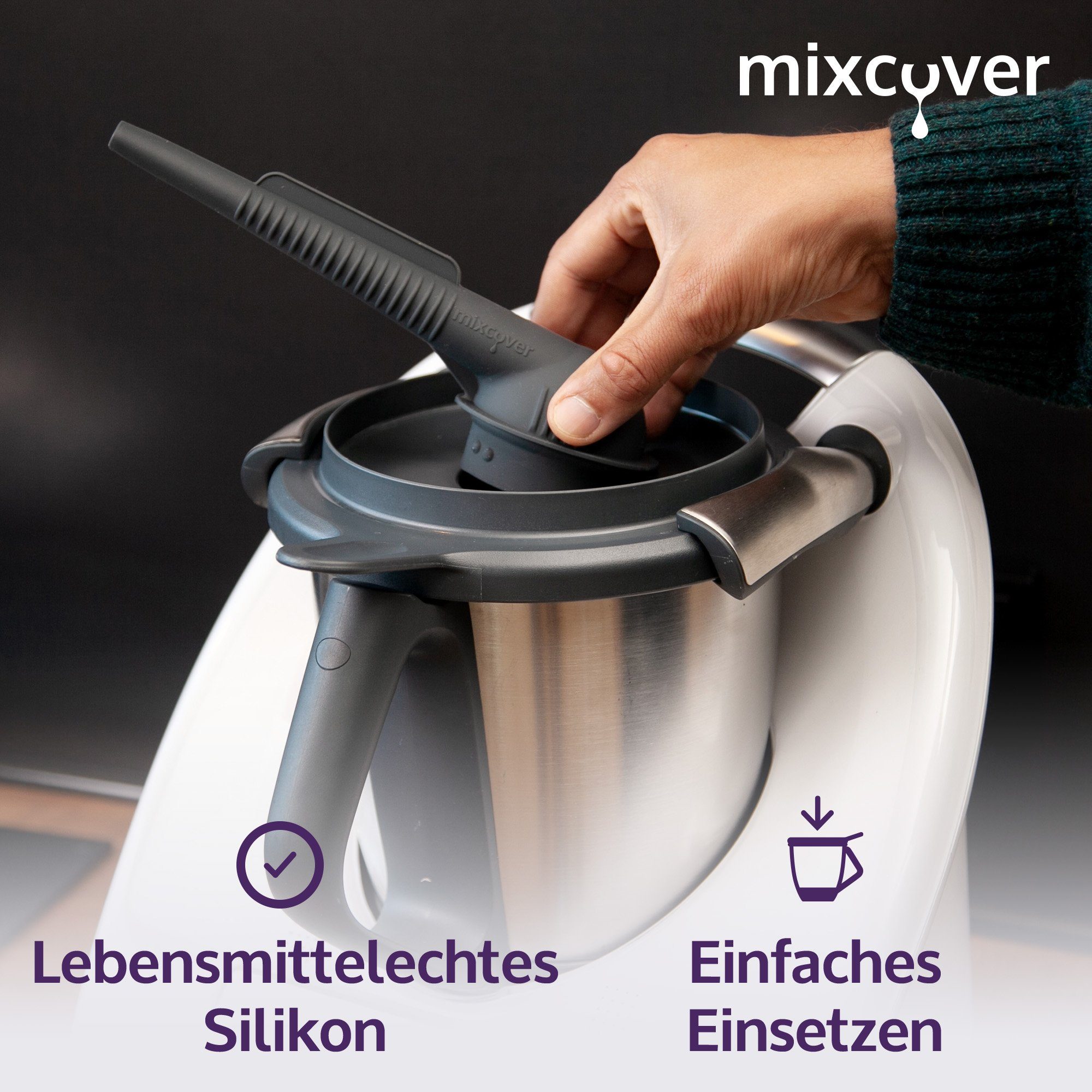 Küchenmaschine mit Kochfunktion mixcover Steamy Wasserdampf-Ableiter Dampfaufsatz Dunstabzug Möbelsch