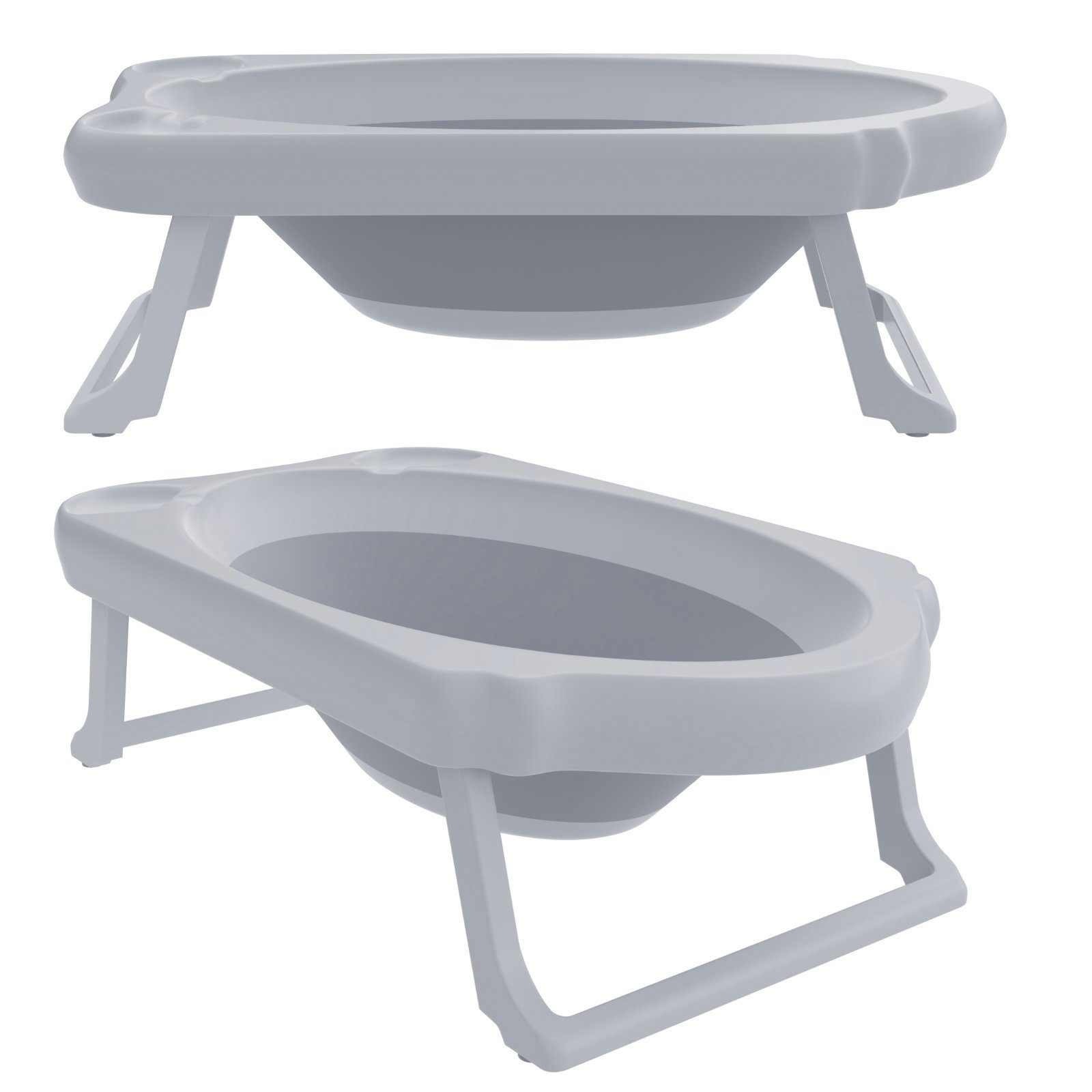 HAGO Badesitz Babybadewanne Babywanne Reisebadewanne klappbar 33L weiß grau anti-rut