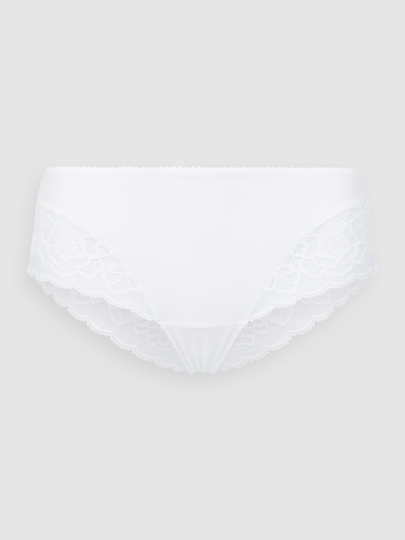Slip mit Kontrastbesatz Modell 'Amourette' in weiß
