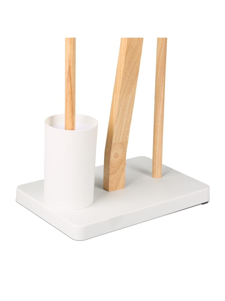 relaxdays WC Garnitur in Weiß/ Natur - (B)30 x (H)80 x (T)20 cm günstig kaufen onesize