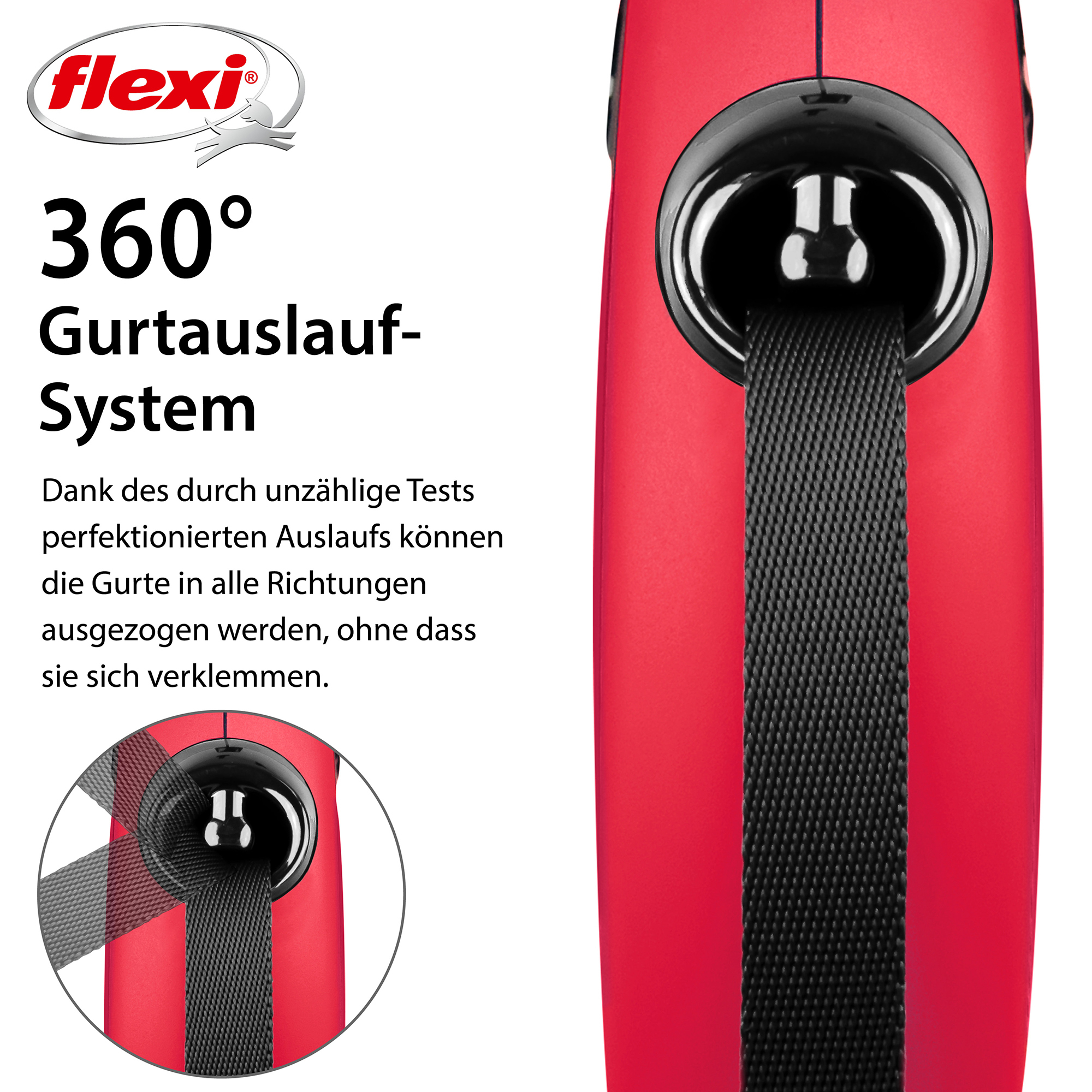 Flexi Hundeleinen Flexi New Classic Gurt rot L, 5 m, 50 kg
