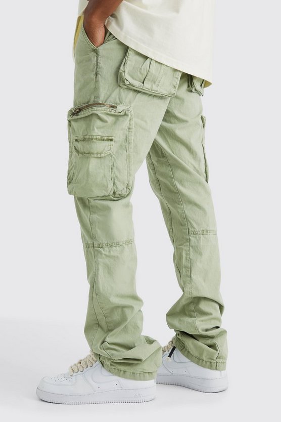 Slim-Fit Schlaghose mit Acid-Waschung