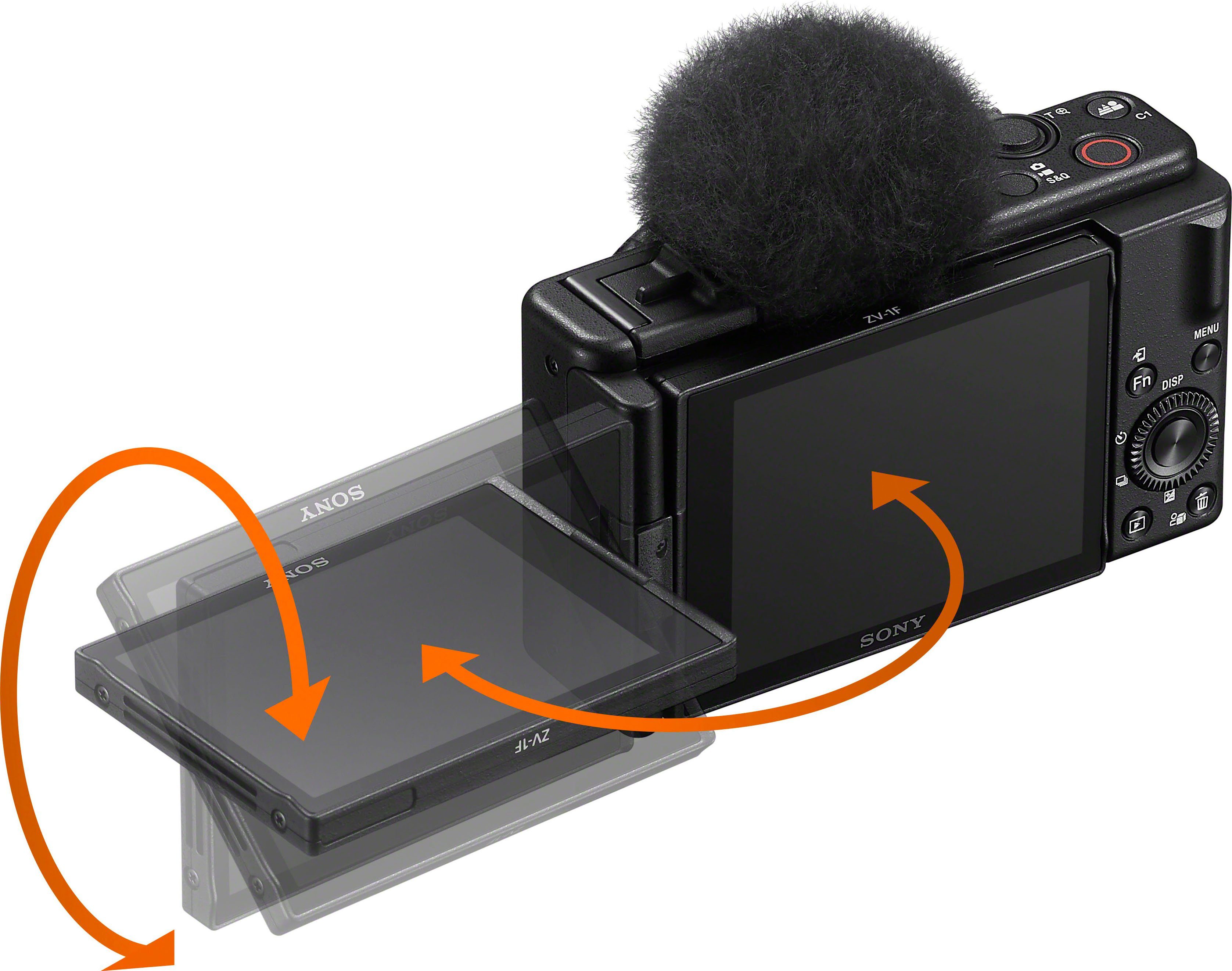 Sony ZV-1F Kompaktkamera (ZEISS Tessar T* Objektiv, 6 Elemente in 6 Gruppen, 20,1 MP, Bluetooth, WLAN)