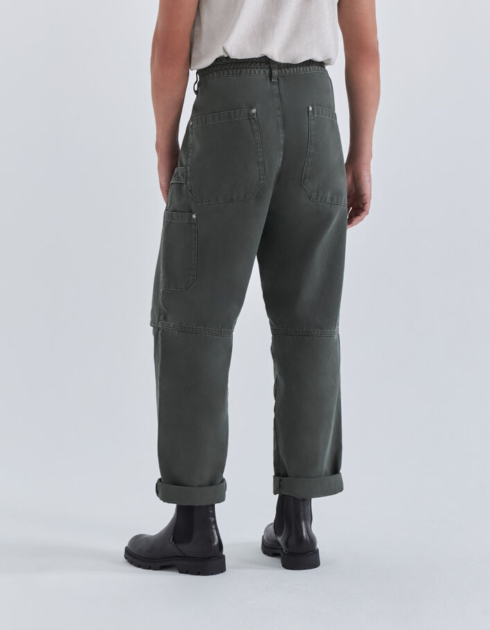 Pantalon CROPPED kaki forme baggy Homme