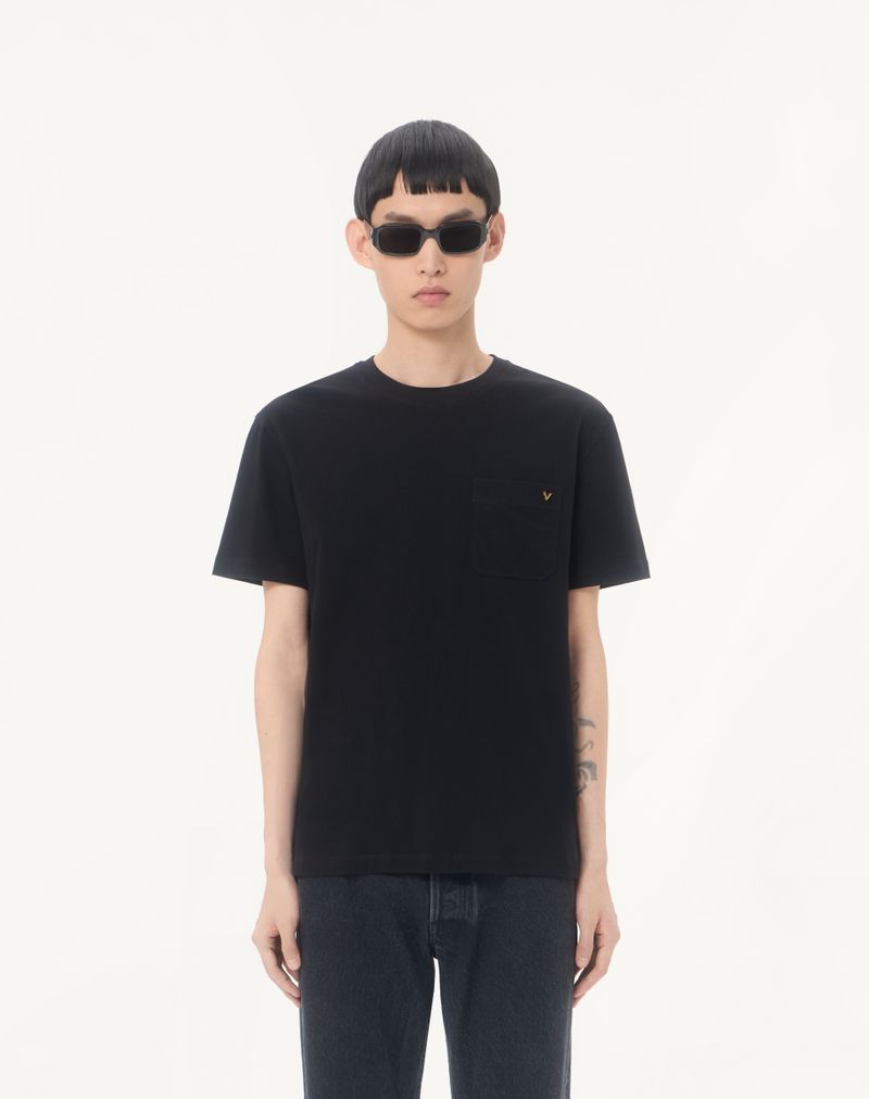 Camiseta Valentino de algodão com detalhes dourados