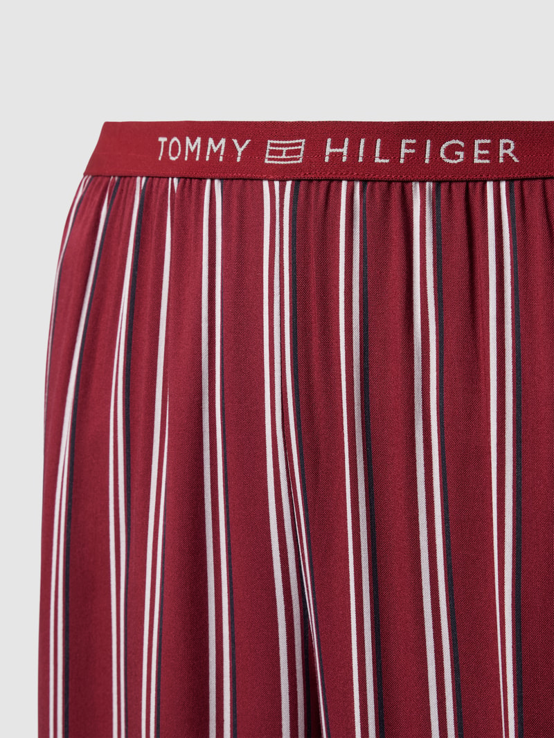 Pyjama-Hose aus Viskose mit Streifenmuster Modell 'TONAL' in bordeaux rot