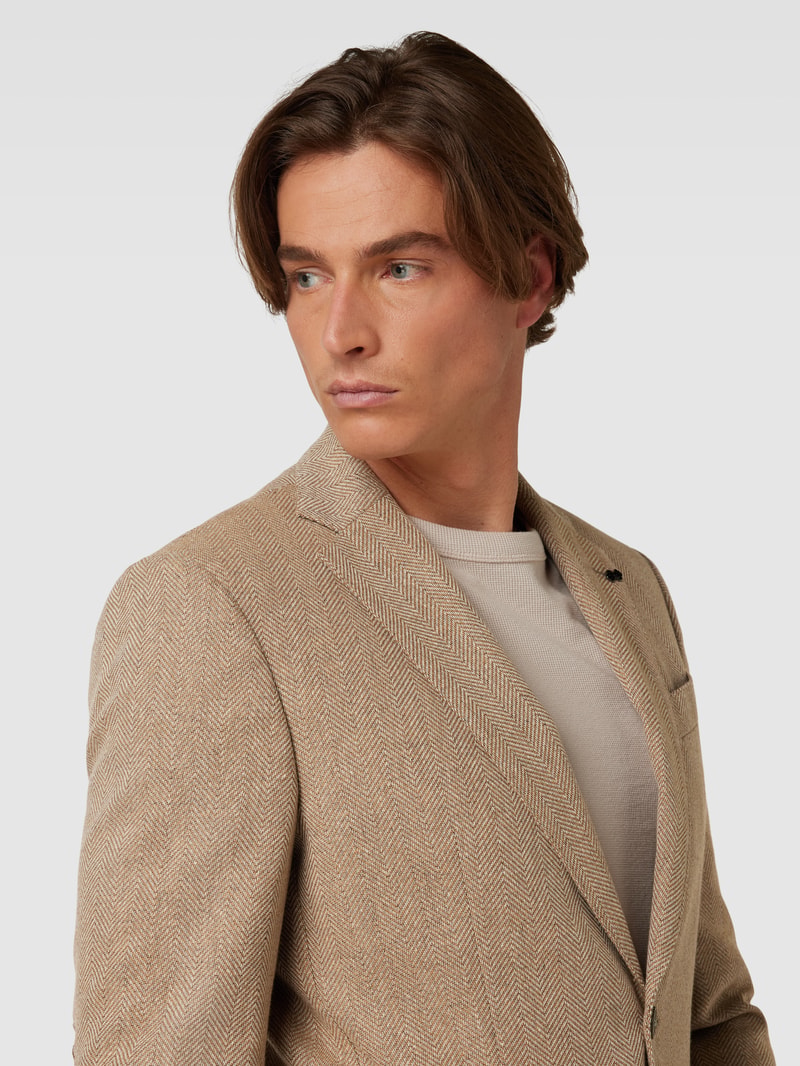 2-Knopf-Sakko mit Strukturmuster Modell 'Hutson' in beige