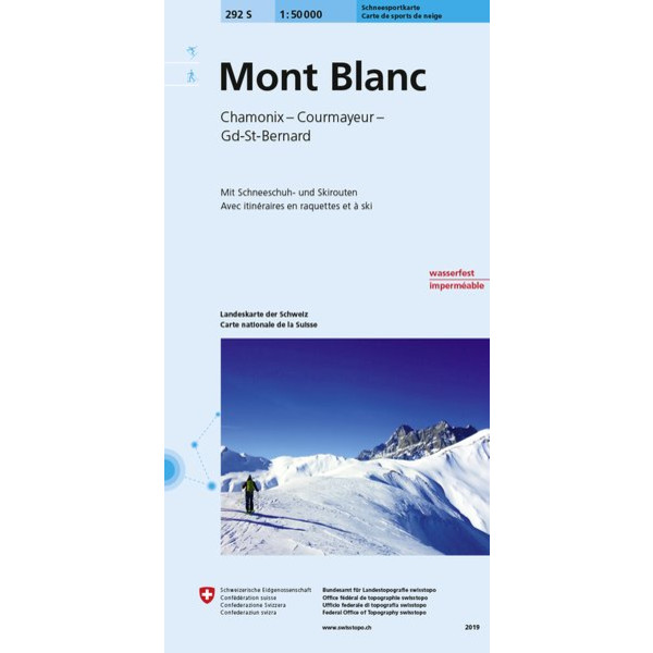 Swisstopo 1 : 50 000 Mont Blanc Carte de sports de neige - Winterwanderkarte