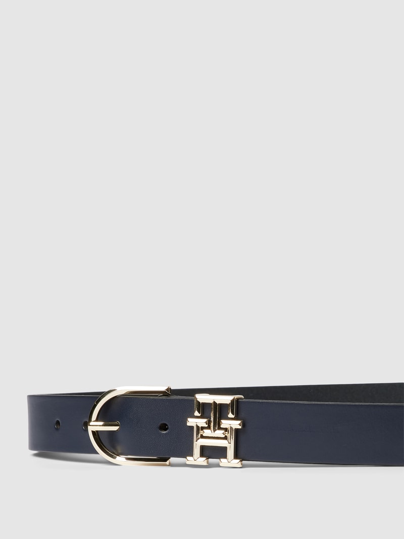 Gürtel aus Leder mit Label-Detail in marineblau