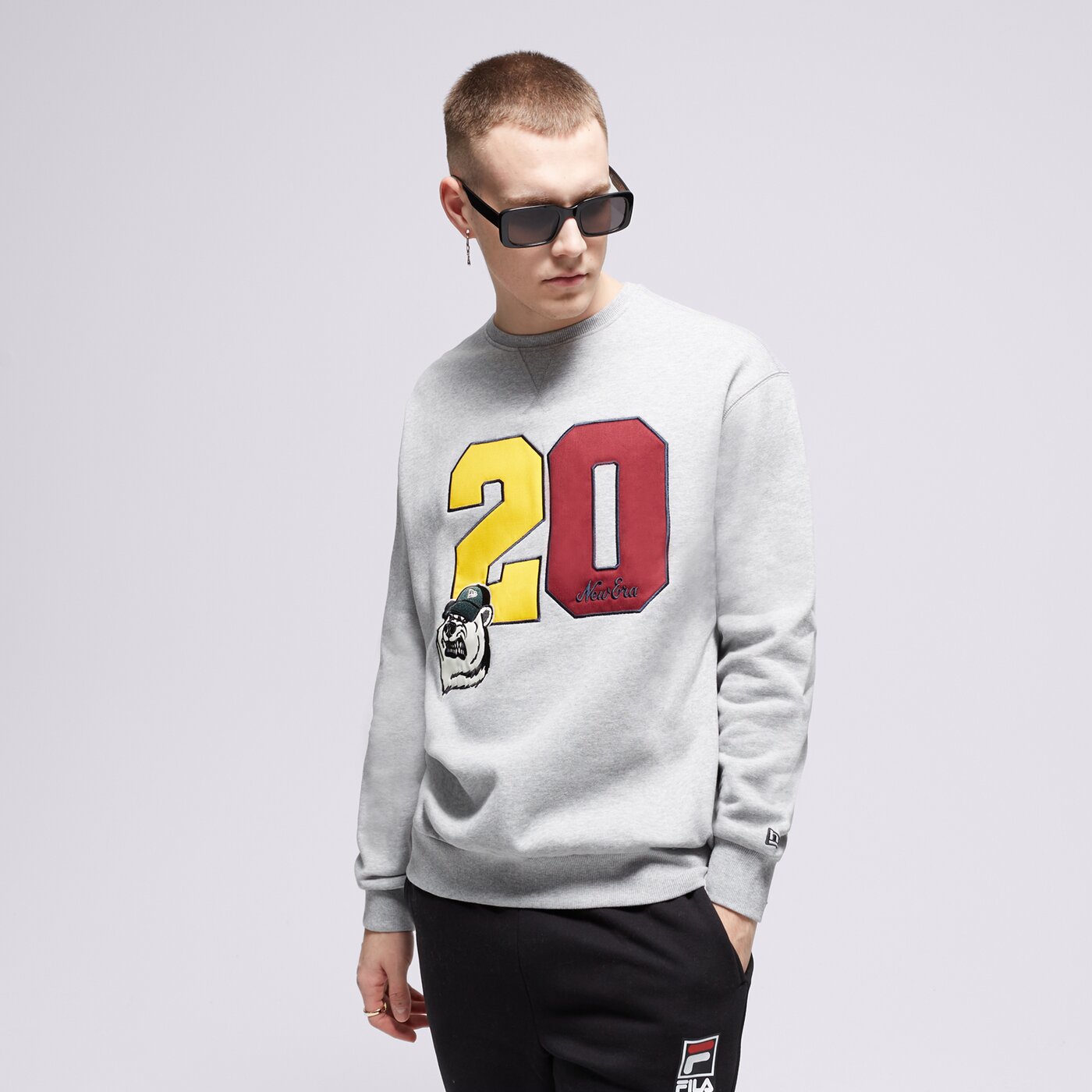 NEW ERA SWEATSHIRT NE CREW NECK NONE Grau