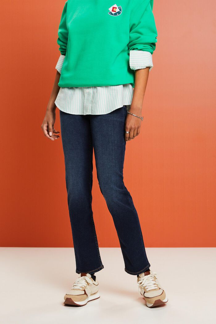 Gerade Jeans mit mittelhohem Bund