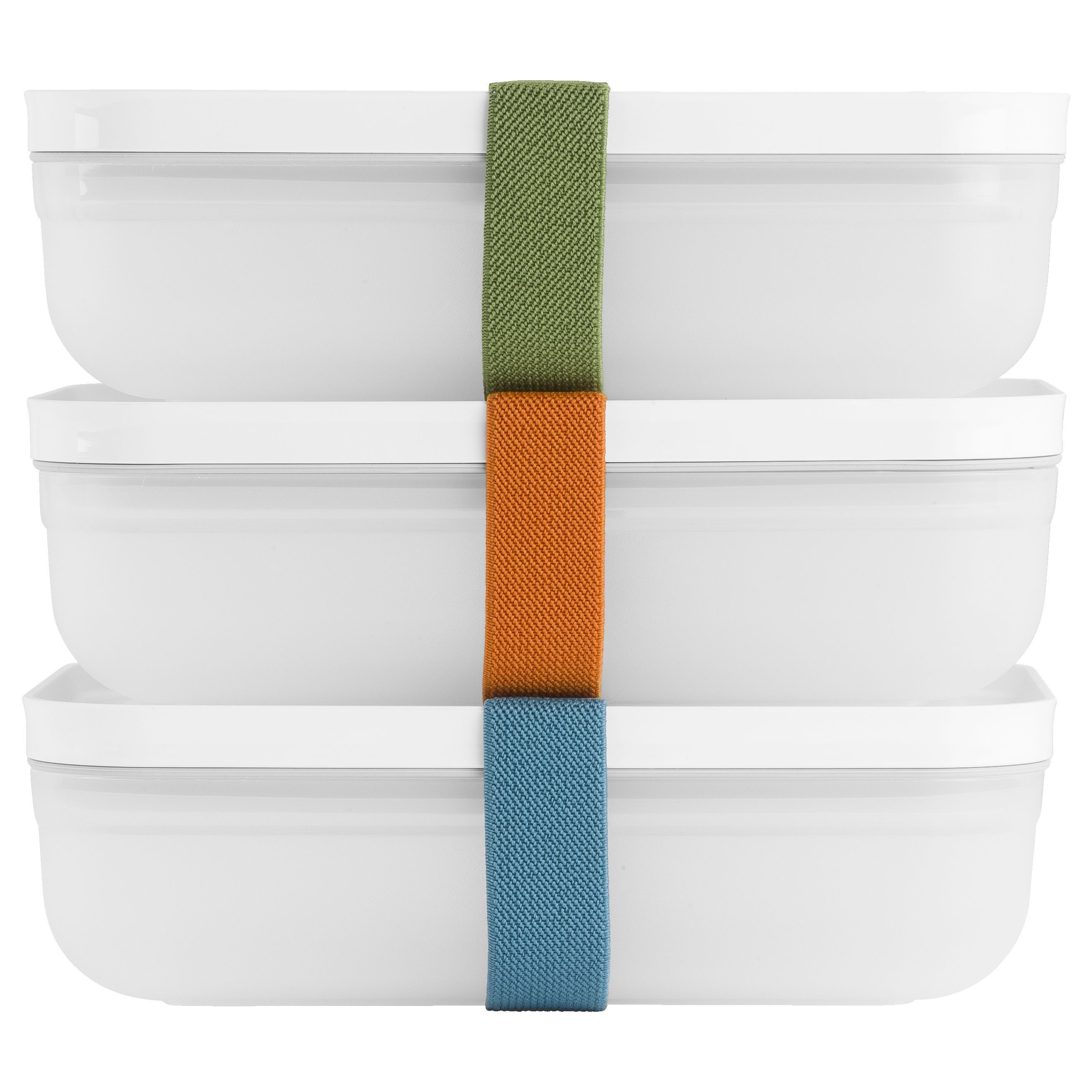 Vakuum Lunchbox Set, L flach / 6-tlg, Kunststoff, Semitransparent-Grau