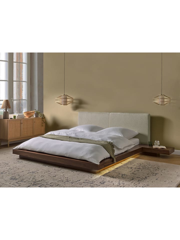 Beliani Doppelbett ZEN in Braun/Weiß - (W) 308 x (H) 86 x (L) 229 cm günstig kaufen onesize