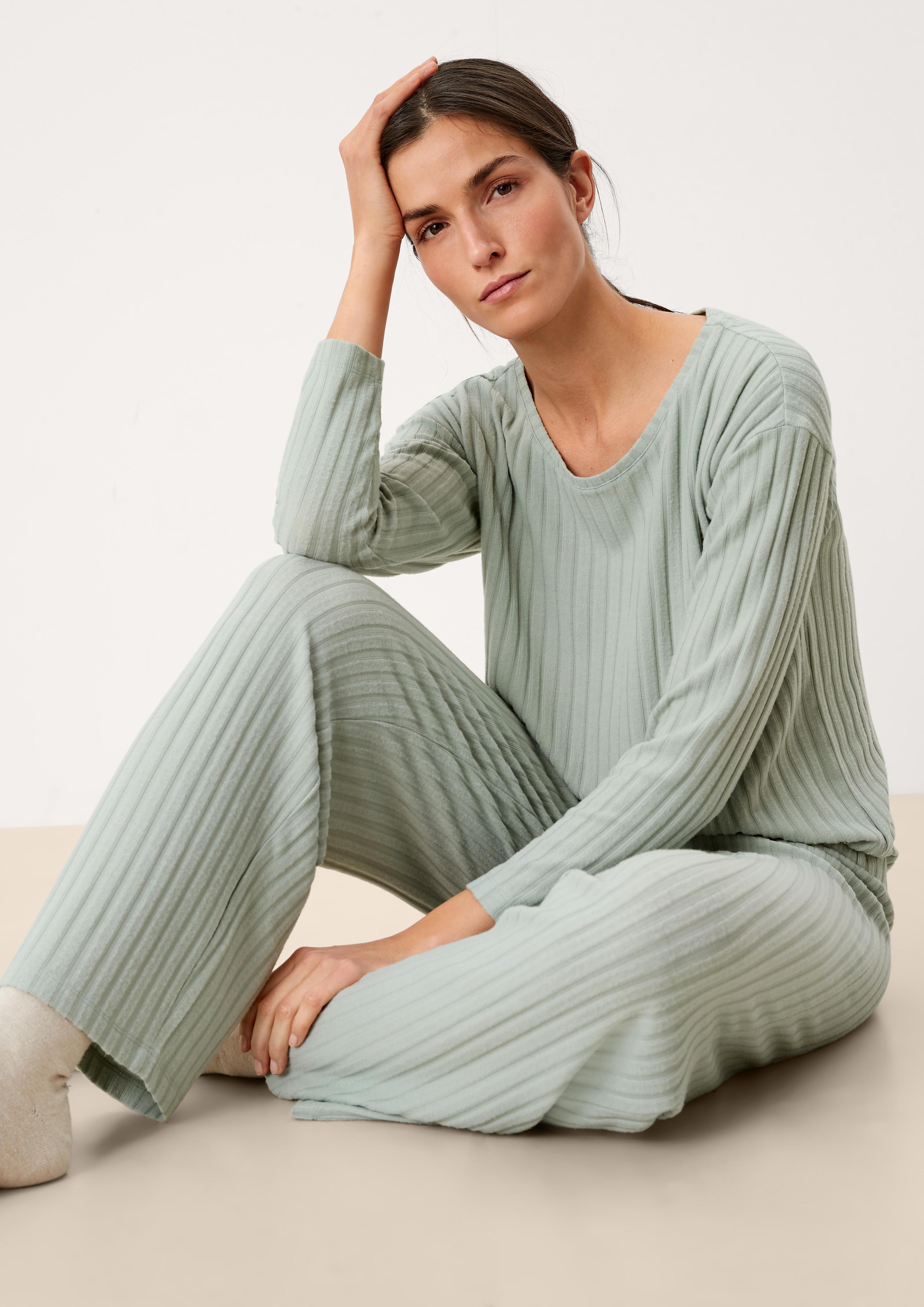 Loungehose mit Rippstruktur  6006275-7900