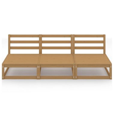 vidaXL Loungesofa Outdoor-Sofa 3-Sitzer Honigbraun Massivholz Kiefer, 1 Teile