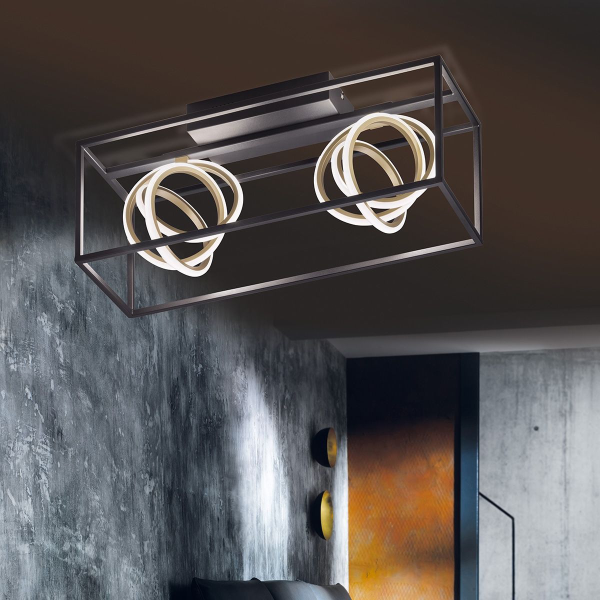 Fischer & Honsel 2-flg LED Deckenleuchte Gisi