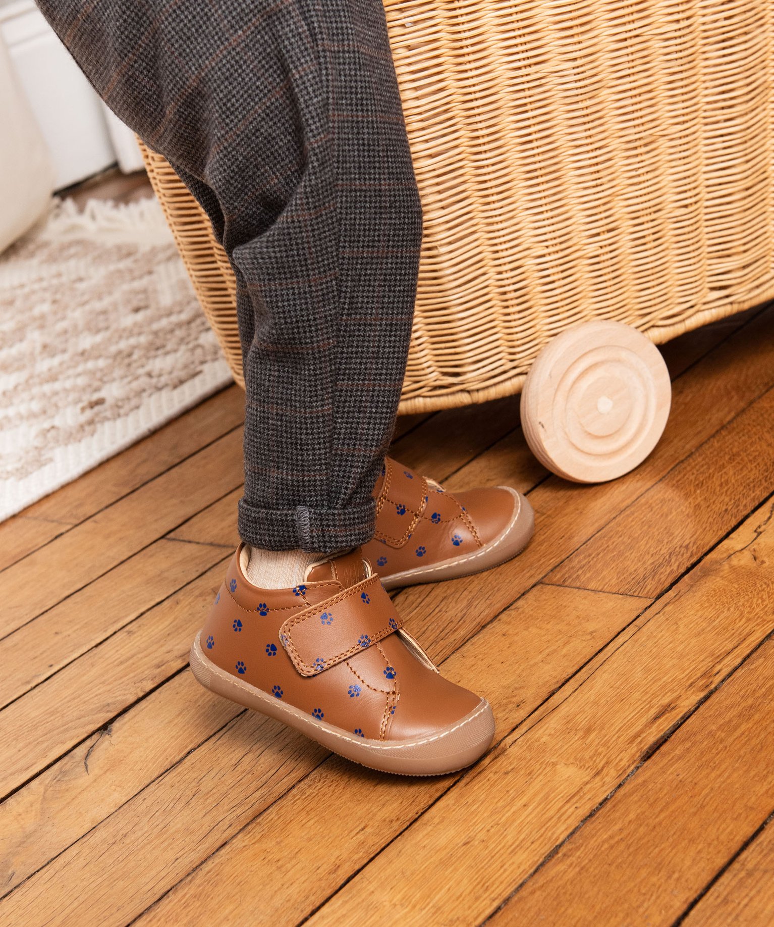 Chaussure premiers pas bébé Garçon à scratch imprimé pa... camel | GEMO