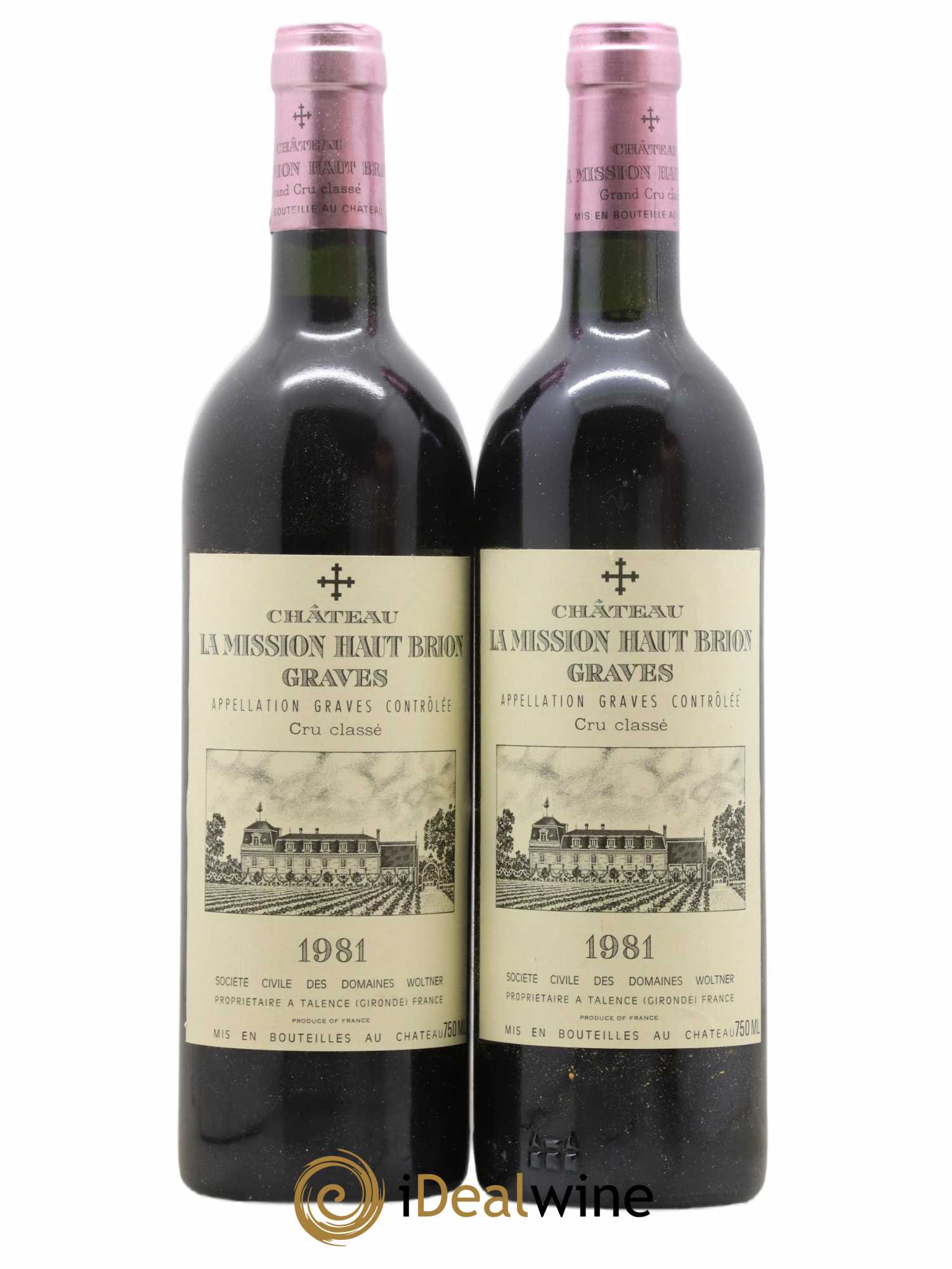 Château La Mission Haut-Brion Cru Classé de Graves  1981 - Lot de 2 Bouteilles