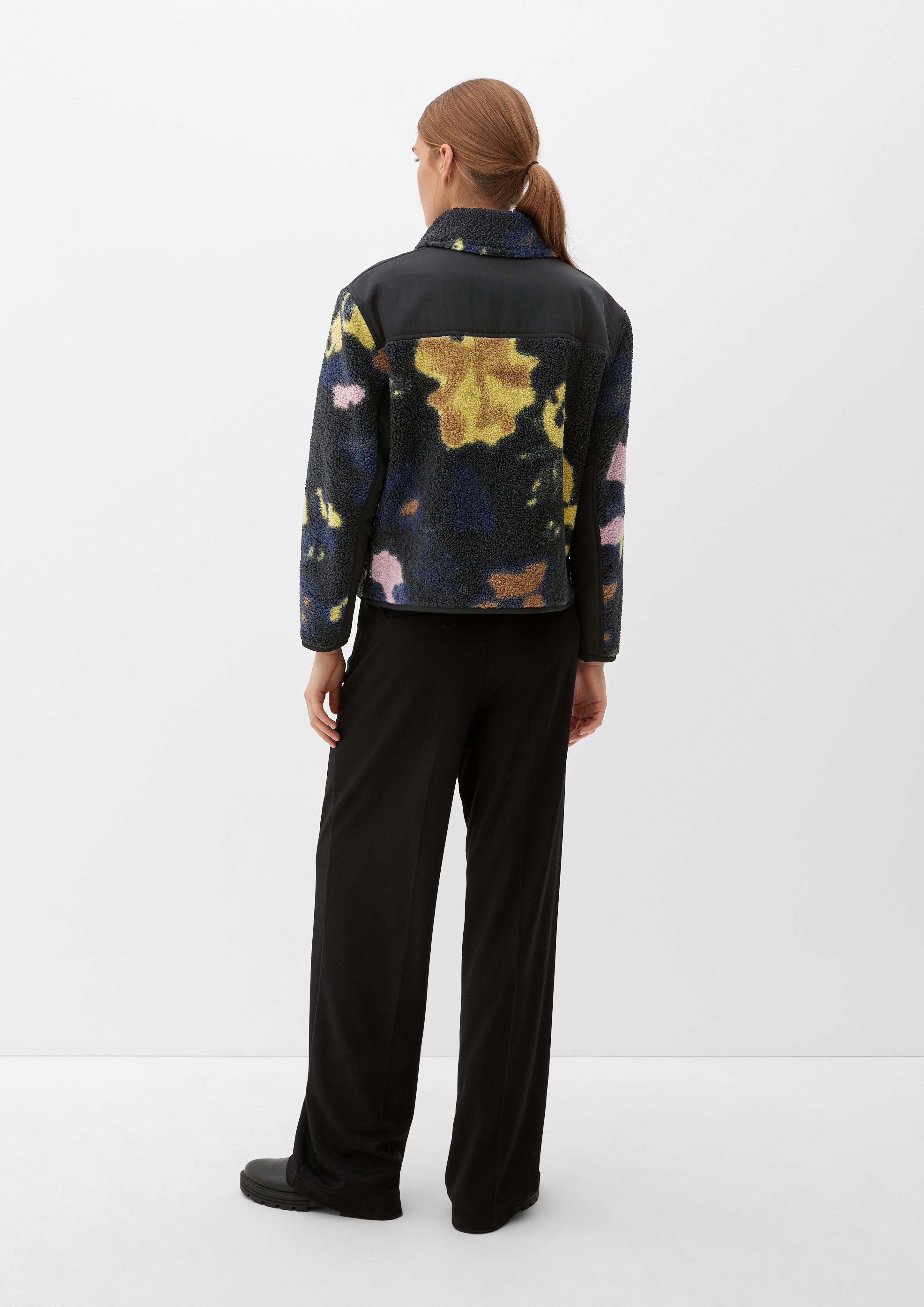 Teddyfell-Jacke mit Allover-Print  2121339-99A4