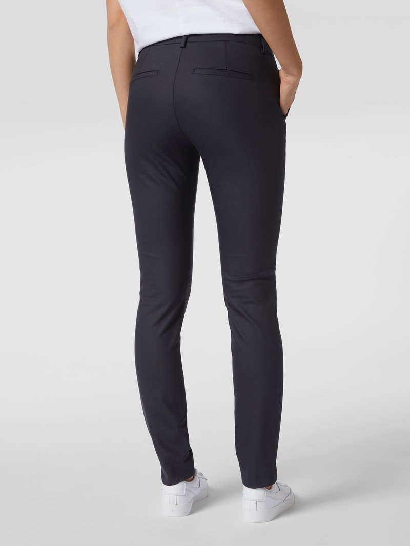 Stretchhose mit Label-Applikation Modell 'ABBY NIGHT PANT' in marineblau