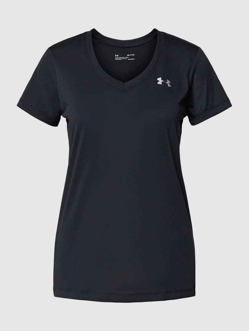 T-Shirt mit V-Ausschnitt in schwarz