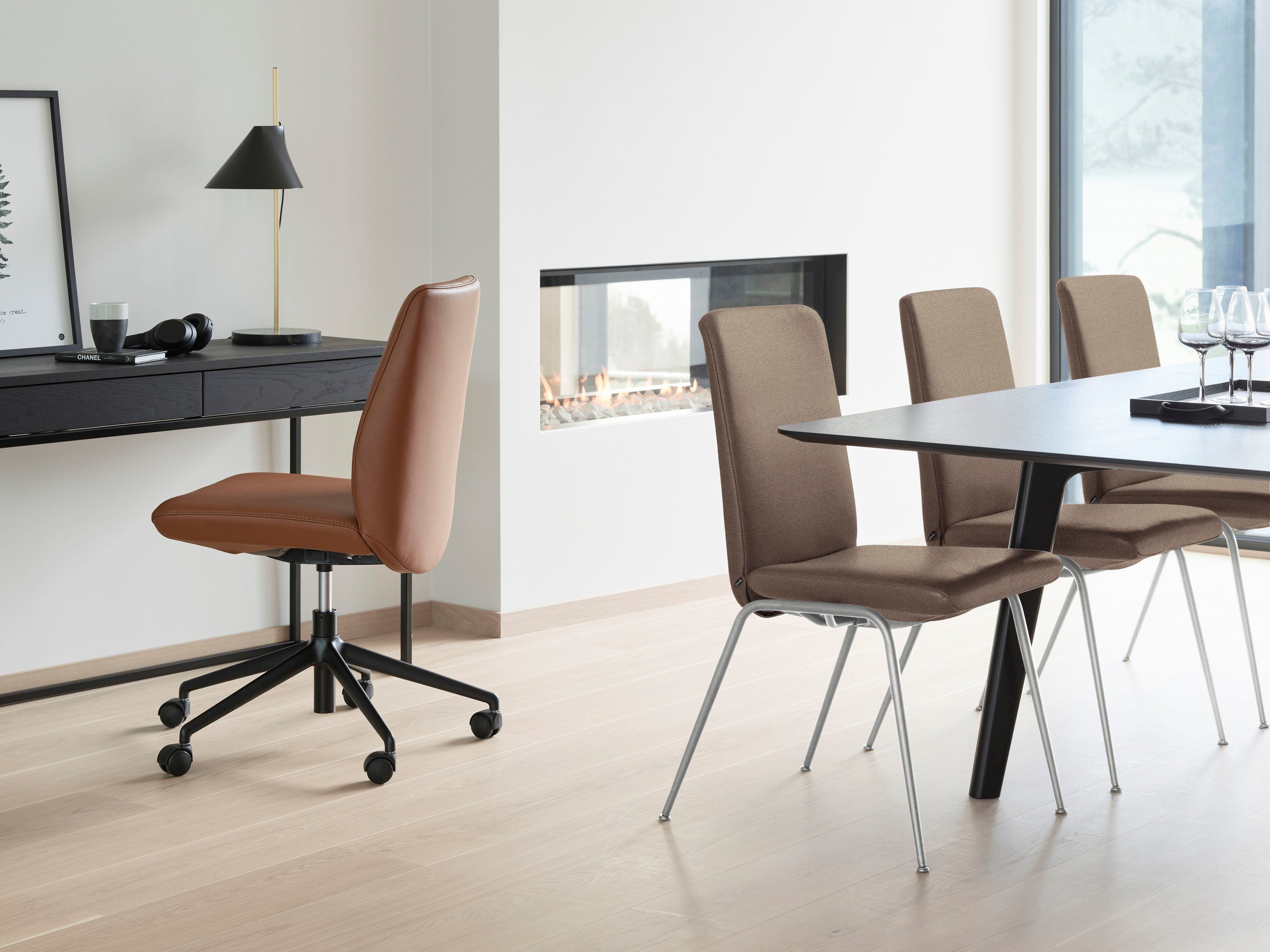 Stressless® Polsterstuhl Laurel, Low Back, Größe L, mit Beinen aus Stahl in Chrom matt