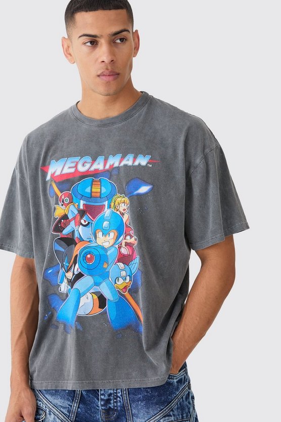 Oversize T-Shirt mit lizenziertem Megaman Print