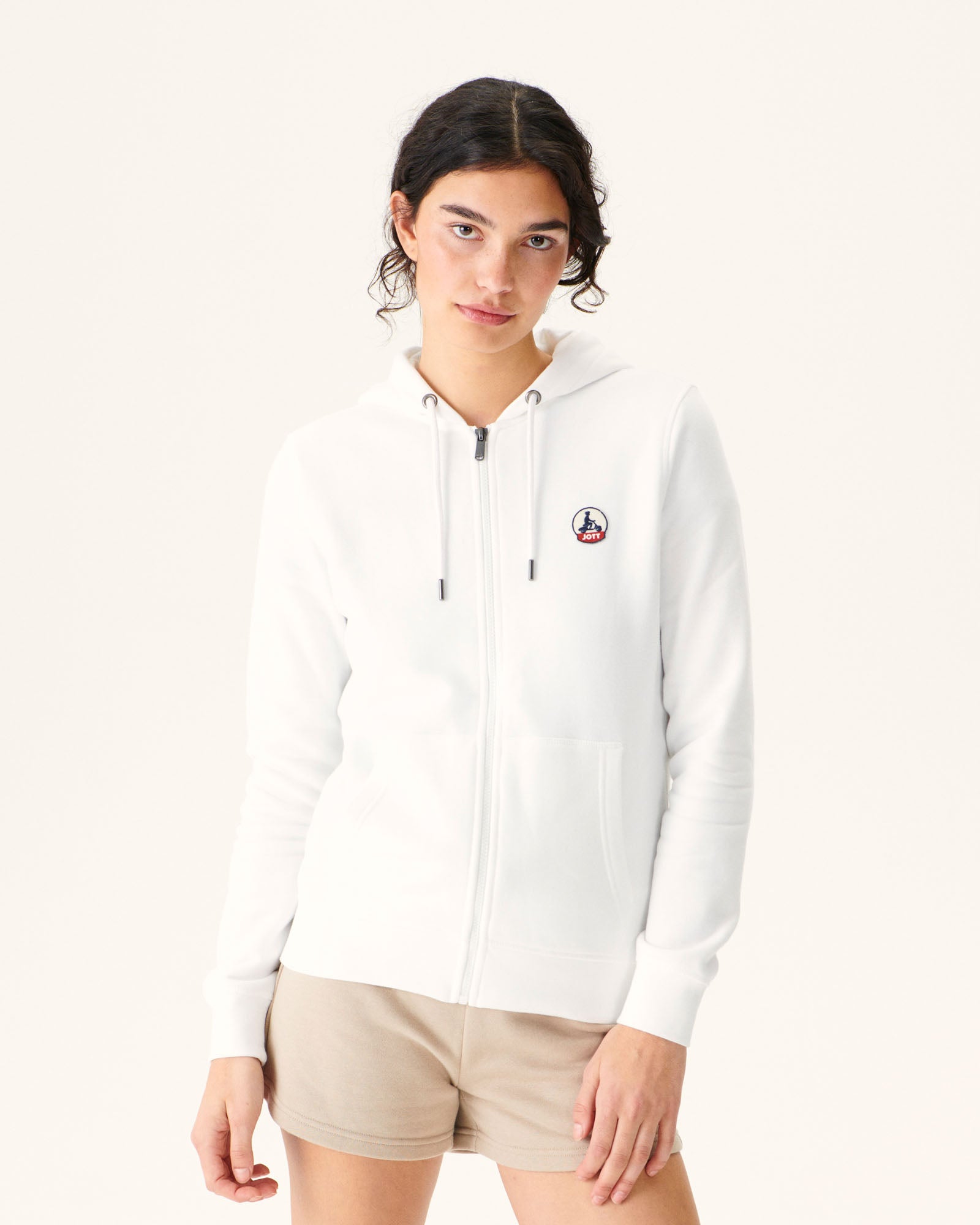 Sweat à capuche femme en coton biologique Blanc Oaxaca