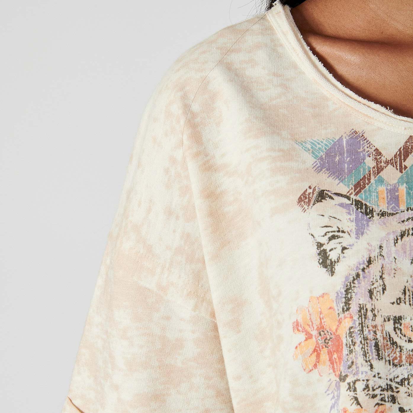 FONZI  T-shirt écru Femme 100% coton