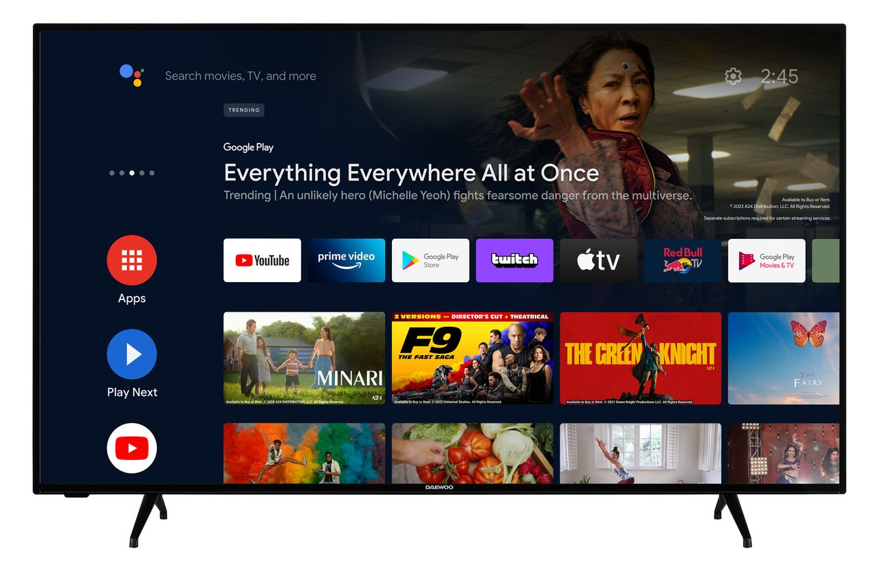Daewoo Daewoo D55DM54UAMSX Android TV 55 Zoll Fernseher (4K UHD Smart TV, HDR Dolby Vision & Atmos)