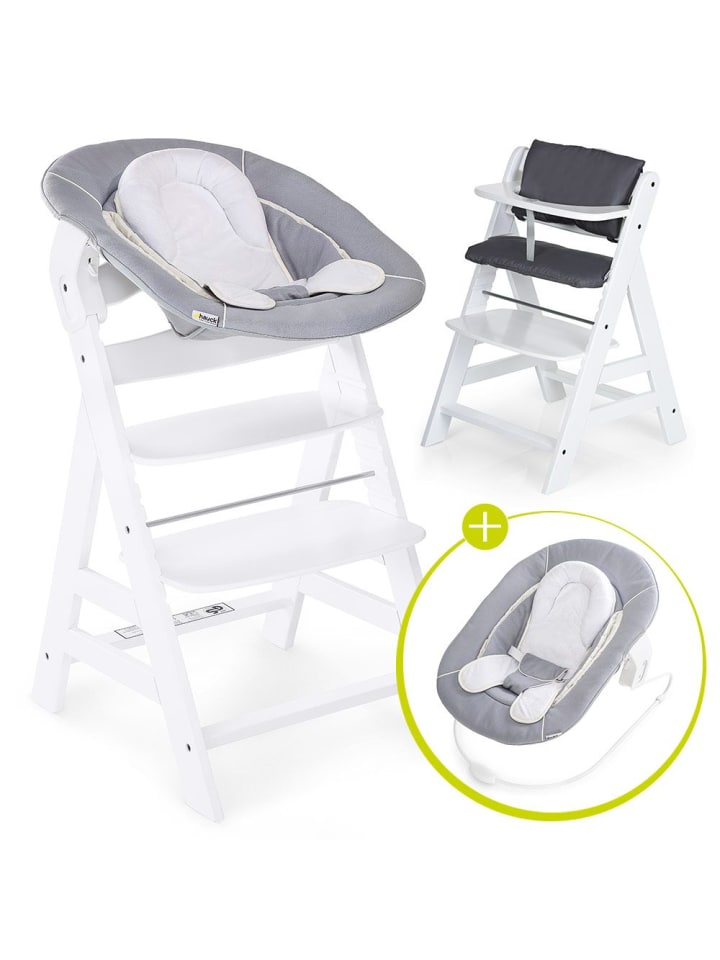 Hauck Alpha Plus White Newborn Set - 4-tlg. Hochstuhl in weiss,grau günstig kaufen onesize